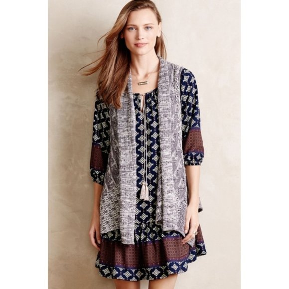 Anthropologie Sweaters - Anthro Moth Lavena Vest Open Knit Cardigan Sweater